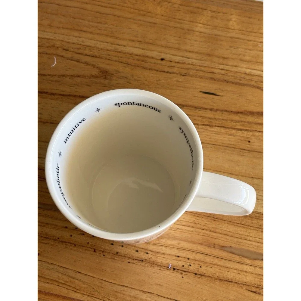 Williams Sonoma Rory Dobner Cancer Zodiac White Coffee Mug, NWOT